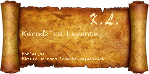 Kernács Levente névjegykártya